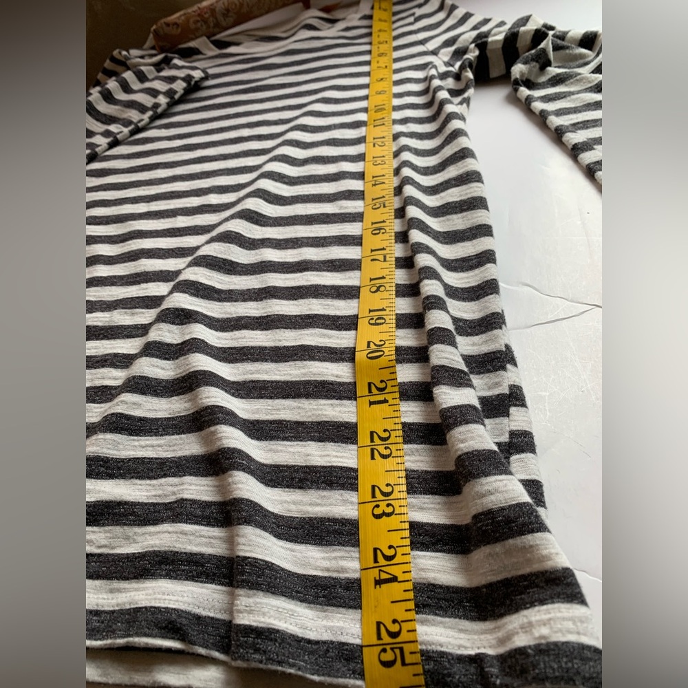 Sonoma Goods For Life Striped Everyday Tee S Gray White Long Sleeve - Picture 7 of 9